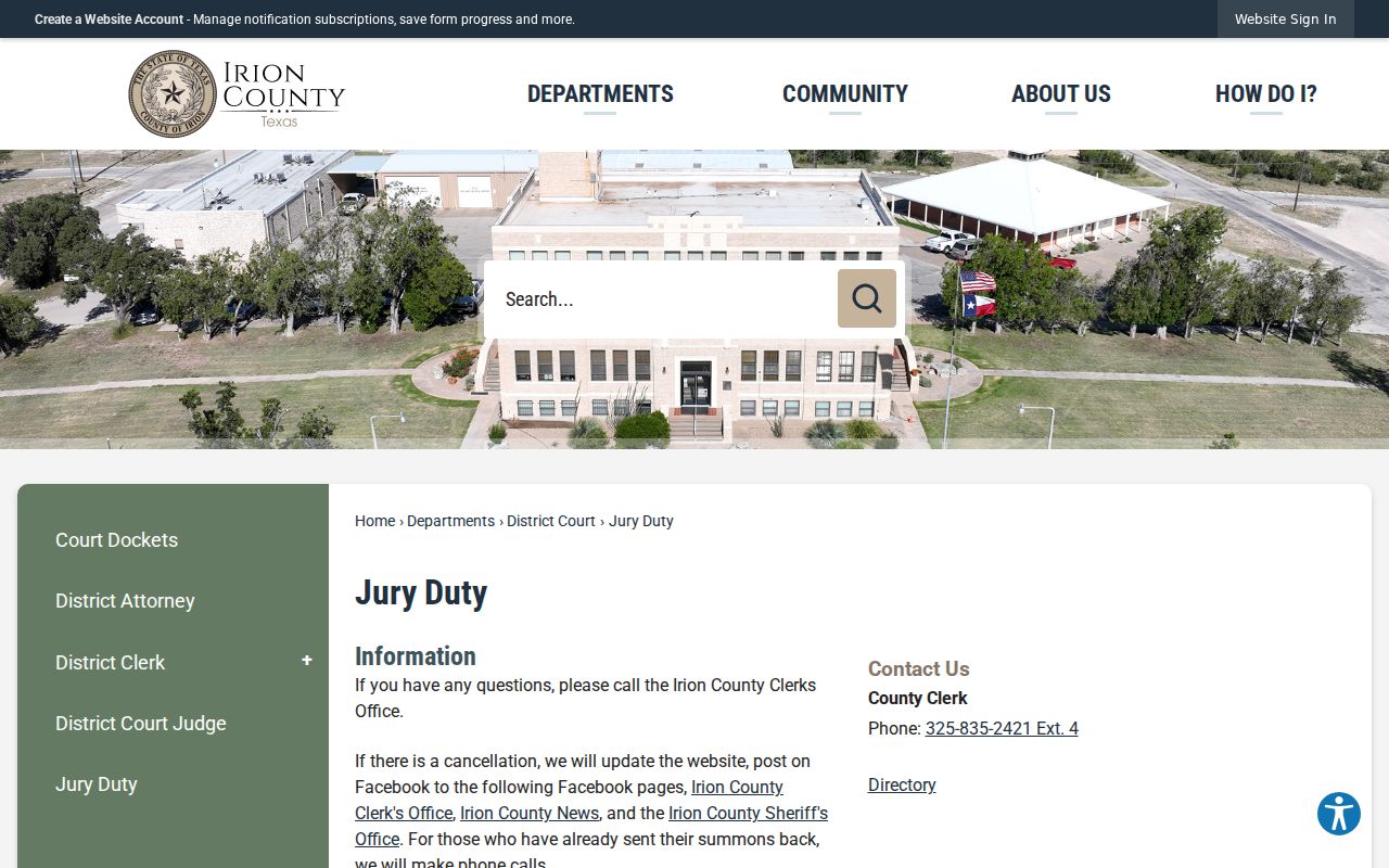 Irion County arrest records and Sheriff custody links