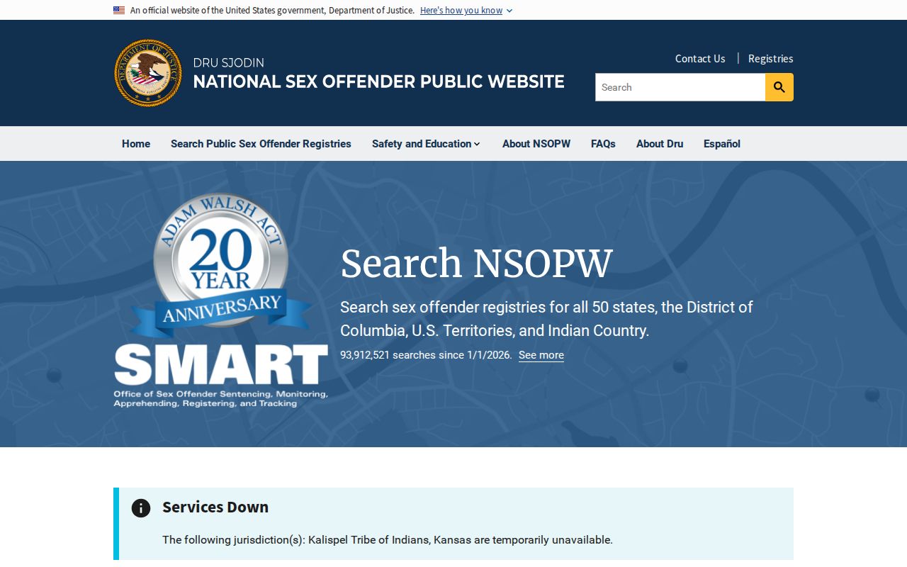 Irion County sex offender search through the official NSOPW national registry